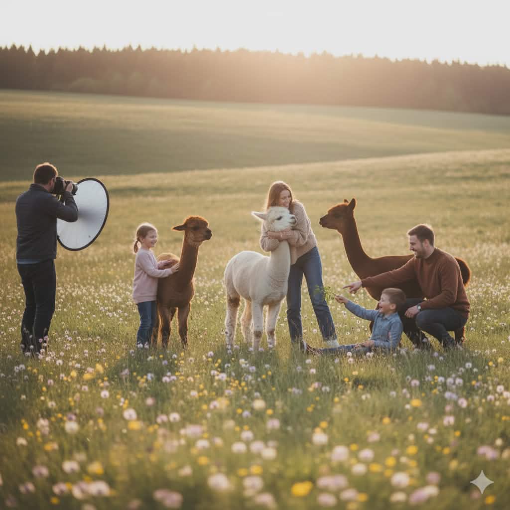 Fotosesija su alpakomis